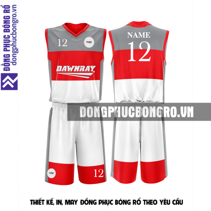 Thiết kế đồng phục bóng rổ màu trắng tại Cần Thơ