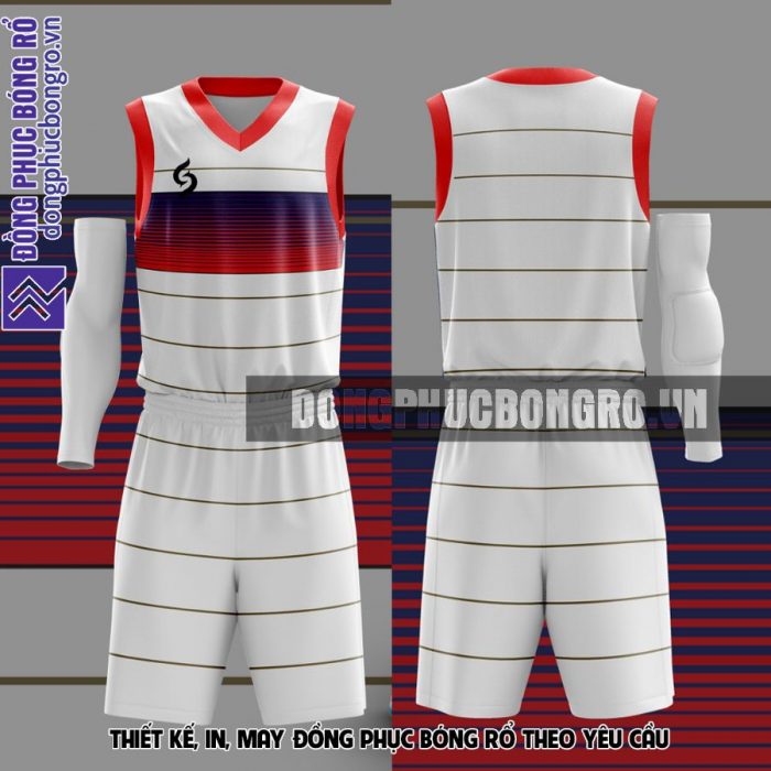 Thiết kế quần áo bóng rổ màu trắng tại Hà Nam
