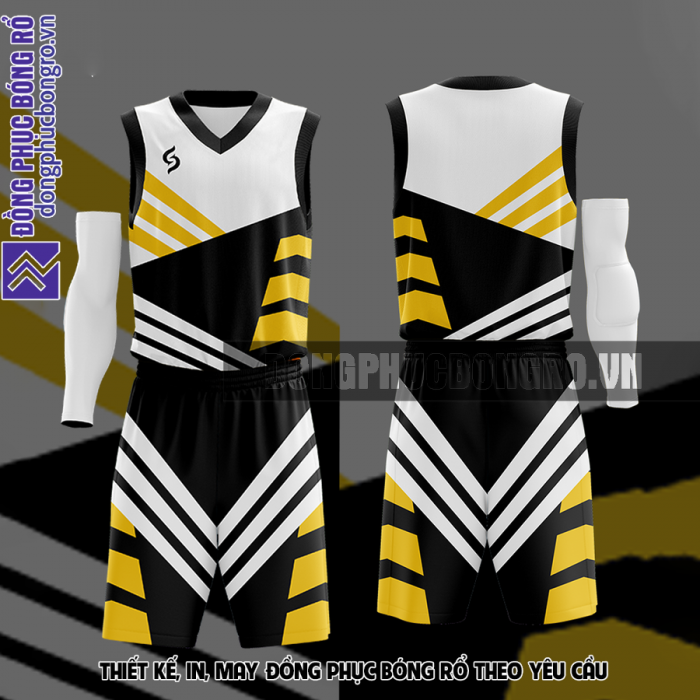 Thiết kế quần áo bóng rổ màu vàng tại Ninh Thuận