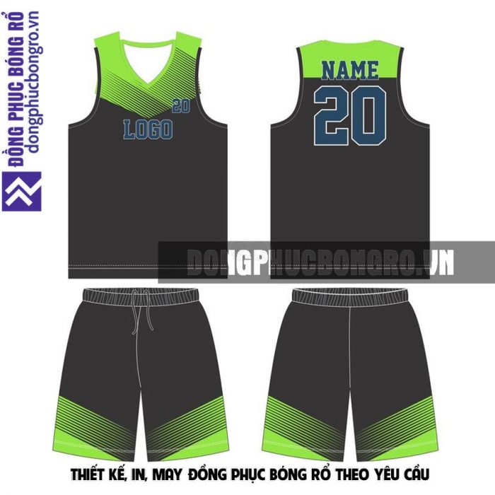 Thiết kế quần áo bóng rổ màu xanh lá tại Hải Phòng